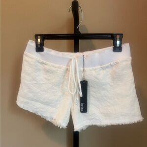 White Athletic Shorts with Drawstring